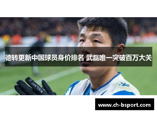 德转更新中国球员身价排名 武磊唯一突破百万大关