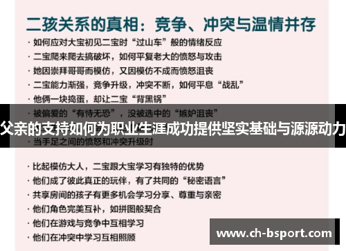 父亲的支持如何为职业生涯成功提供坚实基础与源源动力