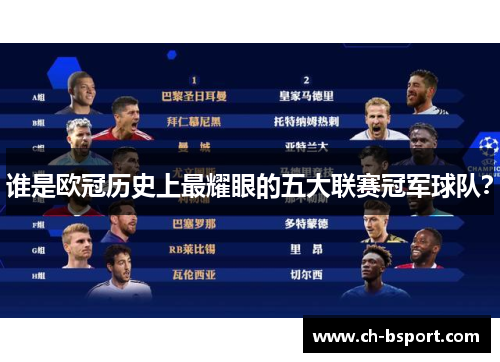 谁是欧冠历史上最耀眼的五大联赛冠军球队？